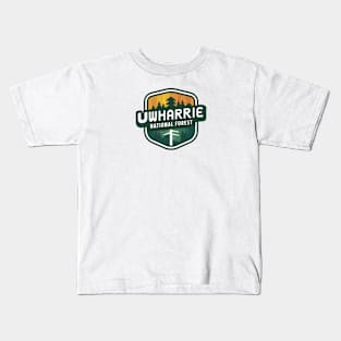 Uwharrie National Forest Emblem Kids T-Shirt